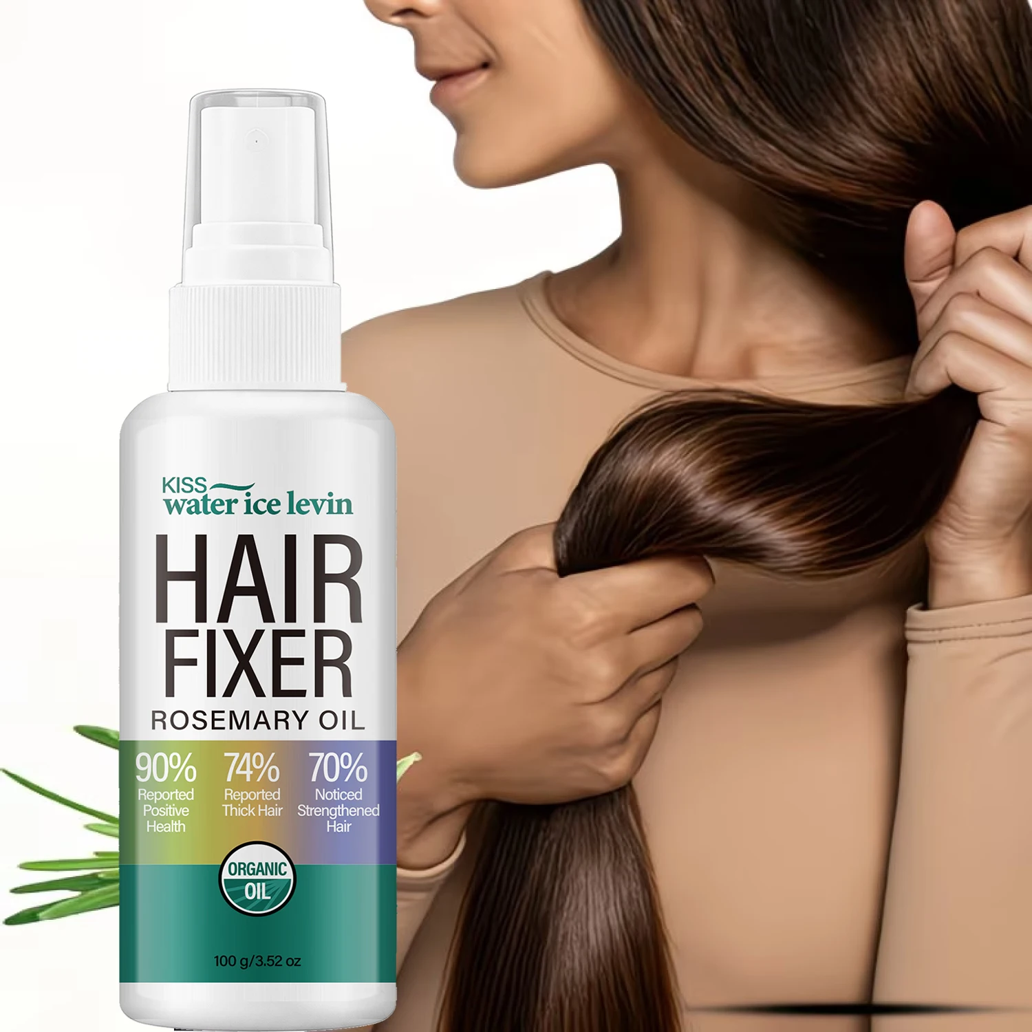 KISS water ice levin Hair Fixer Spray Rosemary Oil Smooth Supple Hair Styling Spray 100g