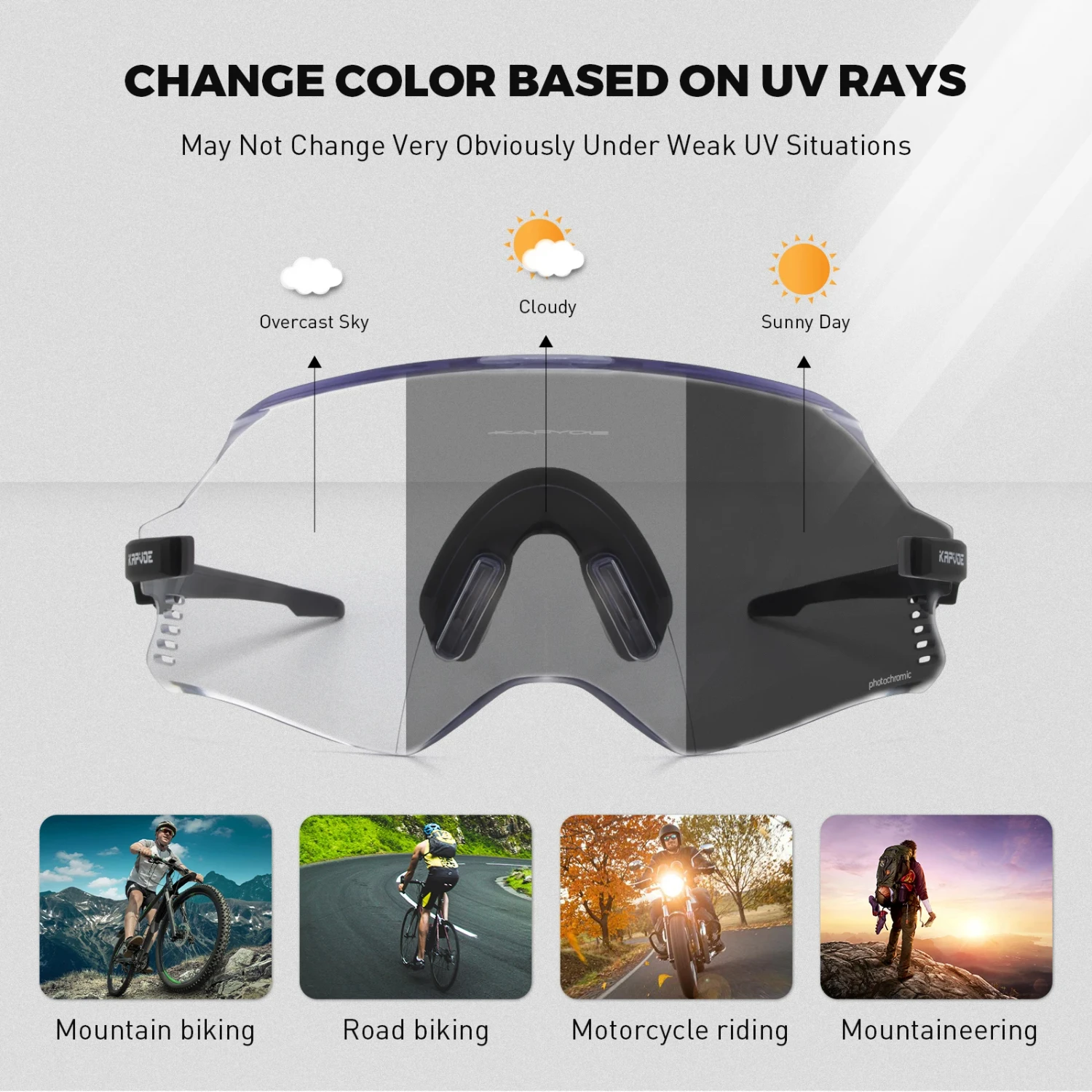 -Photochromic Sports Sunglasses  Man Road MTB Bicycle Glasses Riding Goggle Sports Eyewear Bike Women Cycling Glasses