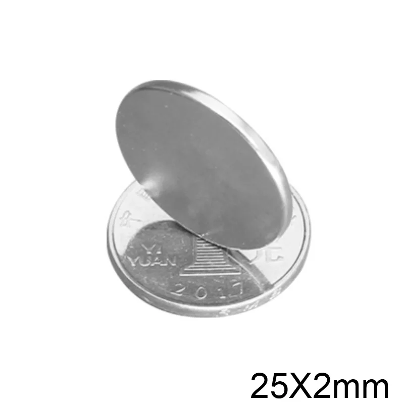 25x2 Round Powerful Magnetic 25mmx2mm Sheet Neodymium Magnet 25x2mm Permanent NdFeB Strong Magnets 25*2