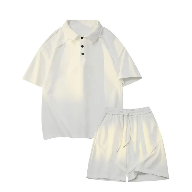 

Summer Fashion Sports Casual Japanese Polo Shirt Stitched T-shirt Shorts for Men Plus Size 5XL Oversized Couple Suit Cityboy