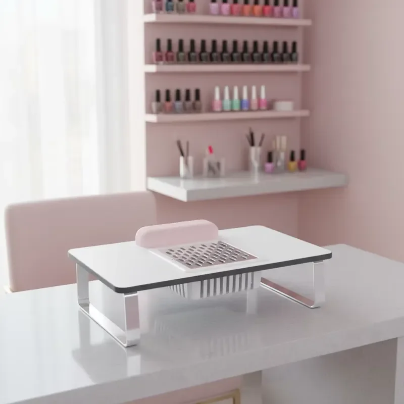 Portable Foldable Manicure Table With Built In Vacuum Cleaner And Wrist Rest For Nail Salon Home Use Professional Nail Art