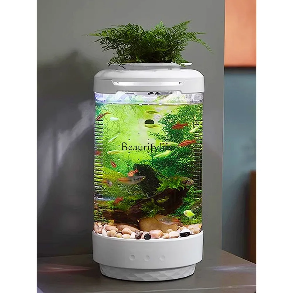 Small Fish Tank Living Room Douyu Intelligent Ecological Micro Landscape Desktop Light Luxury Cylinder