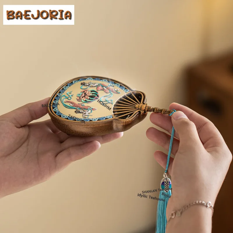 BAEJORIA Enamel Dunhuang Incense Holder Water Fountain Decoration Incense Burners Consecrate Censer Yoga Accessories Decoration