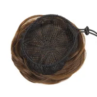 Synthetic Hair Bun Hair Drawstring Hair Bun Wig Flexible Brown Chignon Bun For Women Daily Use 6