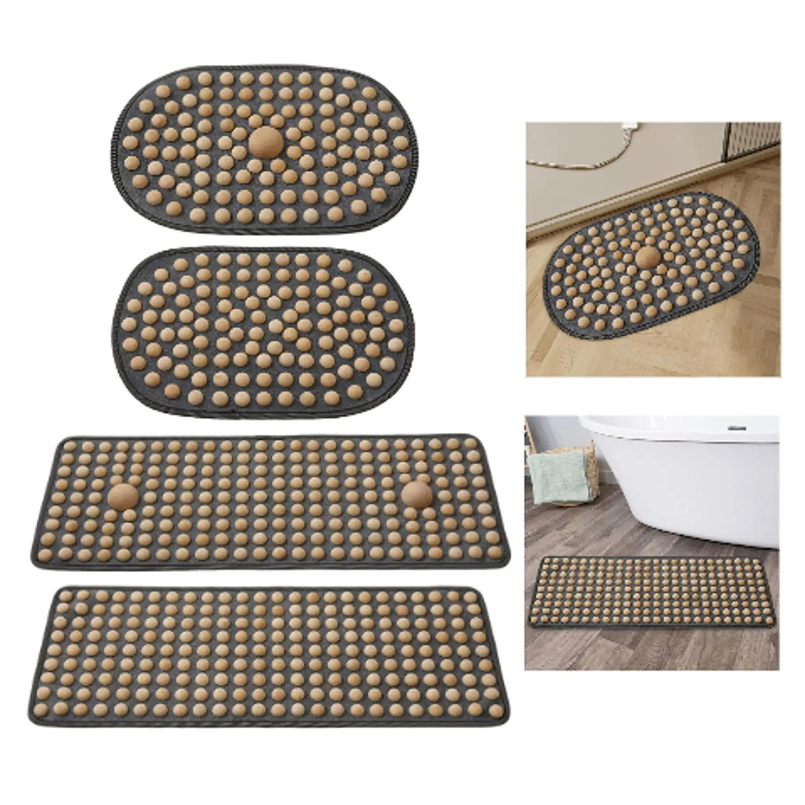 

Wood Foot Acupressure Mat Acupressure Pad Flexible Fitness Lightweight for Feet Relax Foot Massage for SPA Relaxing Bathroom