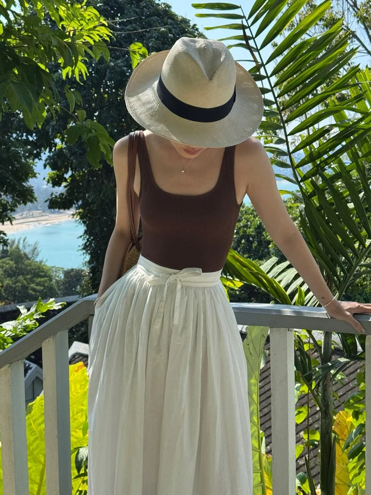 

Женское летнее облегающее боди Kroche Two-Tone Bal с круглым вырезом, вязаное, из смесового хлопка, удобное, дышащее, без рукавов