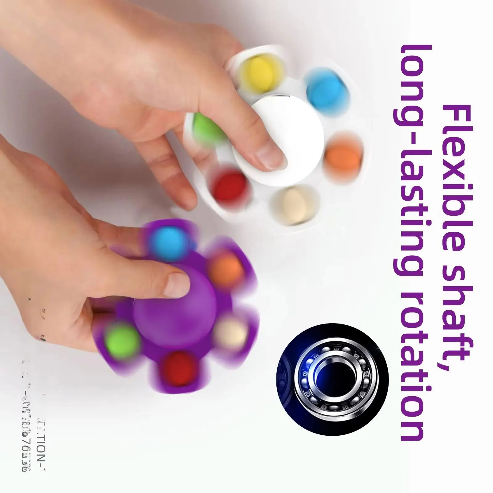 Antistress Push Bubbles Fidget Spinner für Kinder und Erwachsene, gesichtsverändernndes sensorisches Spielzeug für autistische Kinder, Geschenke zur Angstlinderung