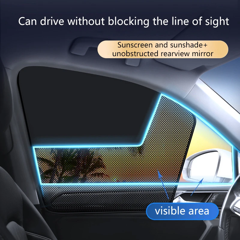 

4Pcs Magnetic Car Priavcy Curtains Light Blocking Car Net Sun Visor Summer Protective Window Shade For Car Camping Napping Sleep