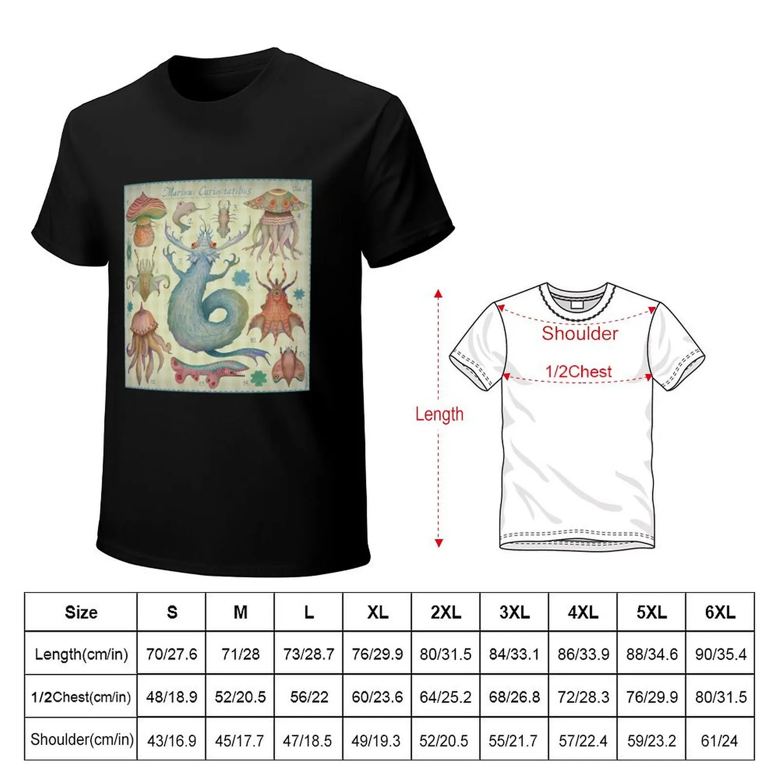 Marine Curiosities II T-Shirt Casual All Match Short Sleeve T-Shirt