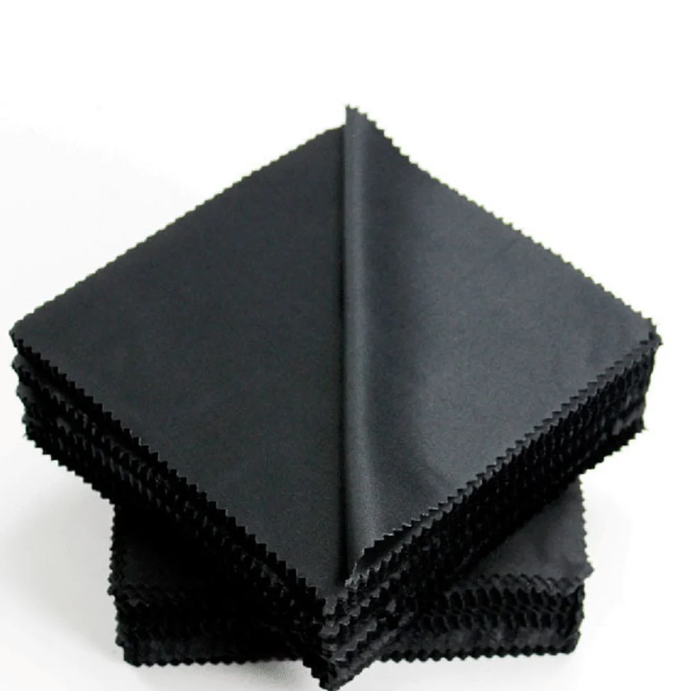 

100Pcs Microfiber Eyeglasses Sunglasses Cleaning Cloth Black Durable Lens Clean Cloth for Glasses Computer Tablet Screen