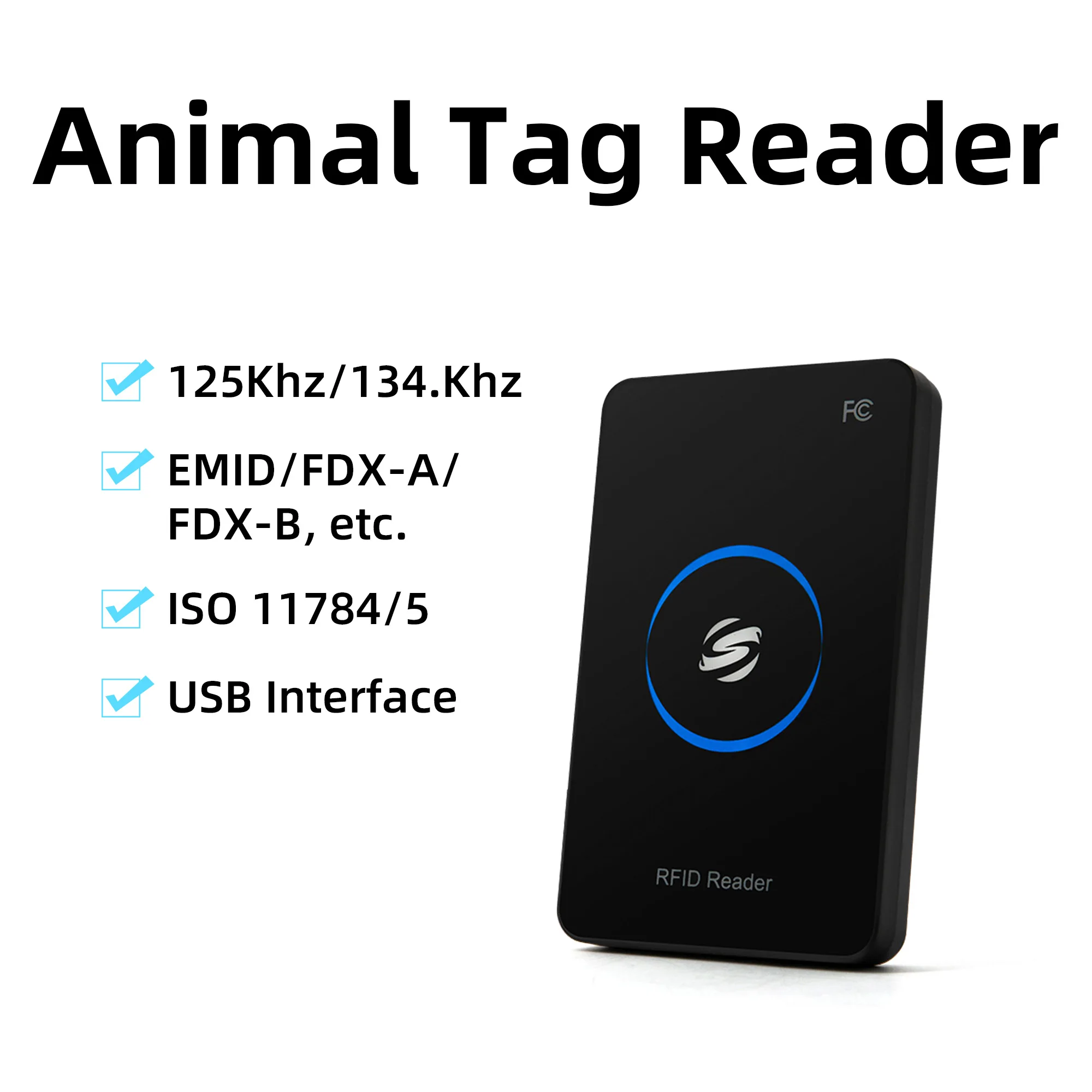 W81 Animal tag reader emulate keyboard reader usb plug and play rfid desktop writer support read only and write tag free SDK