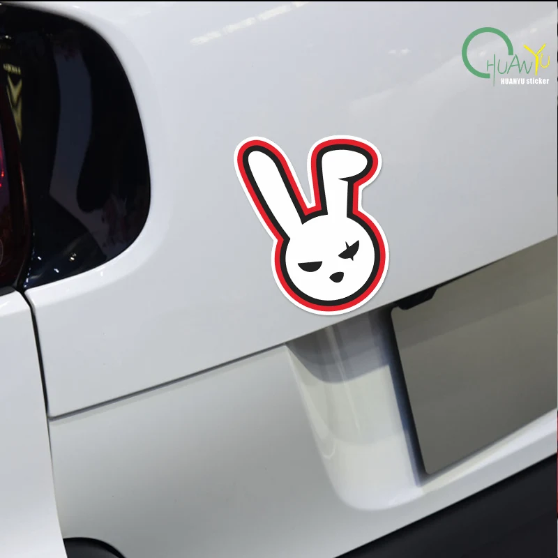 Angry Rabbit personality modification car window scratch decoration sticker reflective waterproof decal warning car sticker