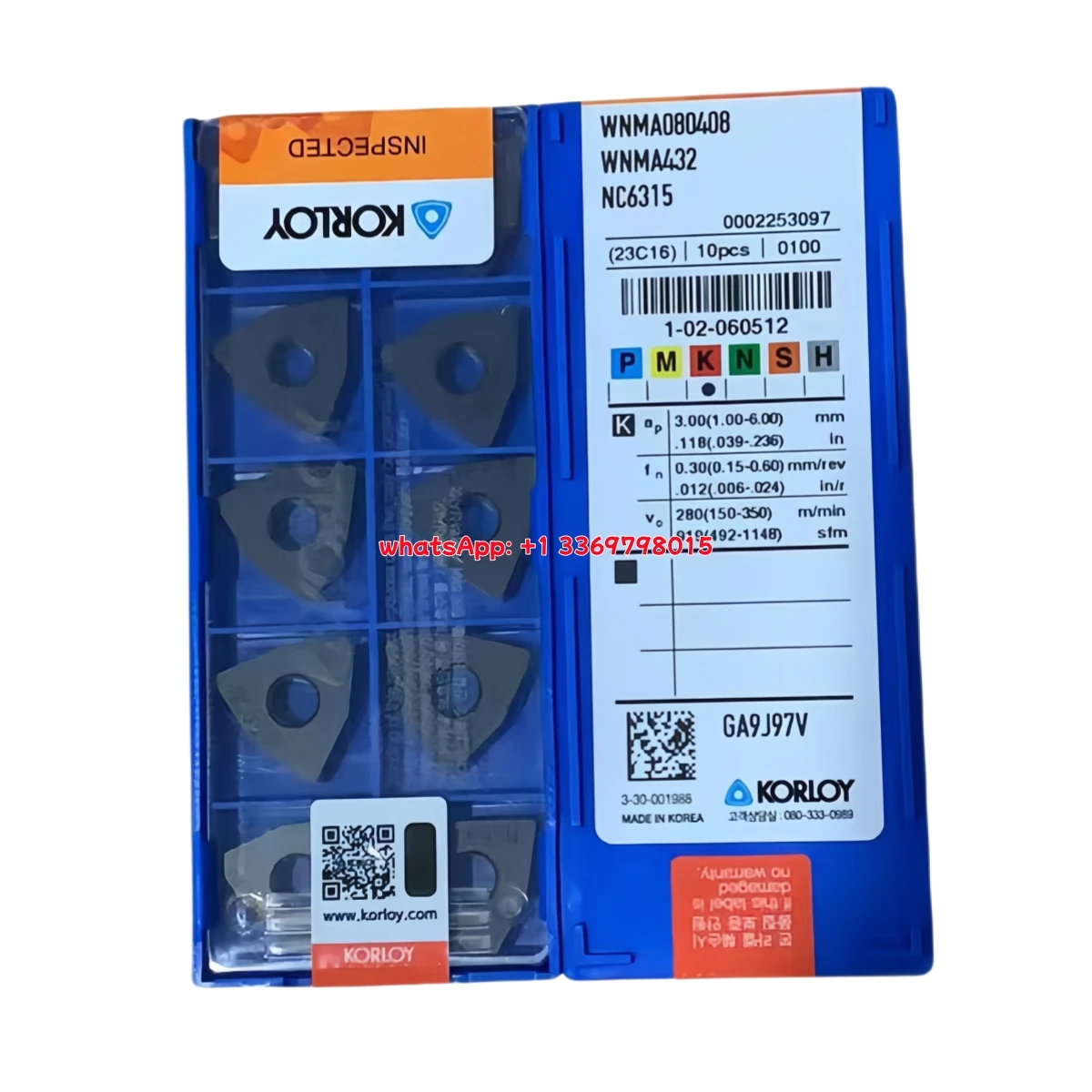 KORLY الأصلي WNMA WNMA080408 NC6315 تحول إدراج 10 قطعة أدوات القطع باستخدام الحاسب الآلي