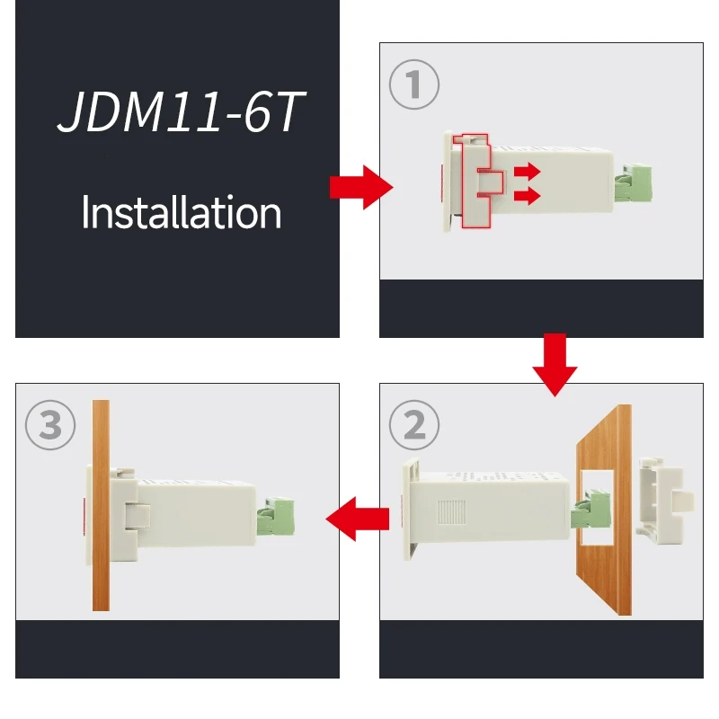 JDM11-6T Electronic LED 6-digit Digital Time Counter Accumulation Cumulative Timer Power Outage Memory AC220V DC24V