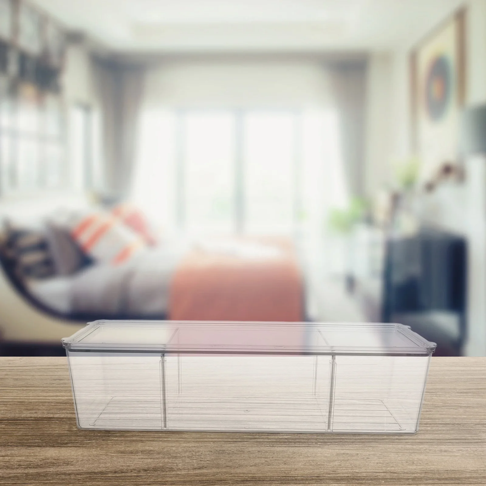 

Plastic Storage Box Transparent PET Desktop ganizer Medicine Case Multi grade Compartment Dresser Storage Solution