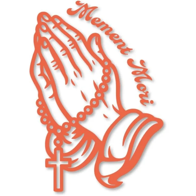 1pc Praying Hands Memento Mori Vinyl Sticker, Waterproof Offroad Car & Motorcycle Decal