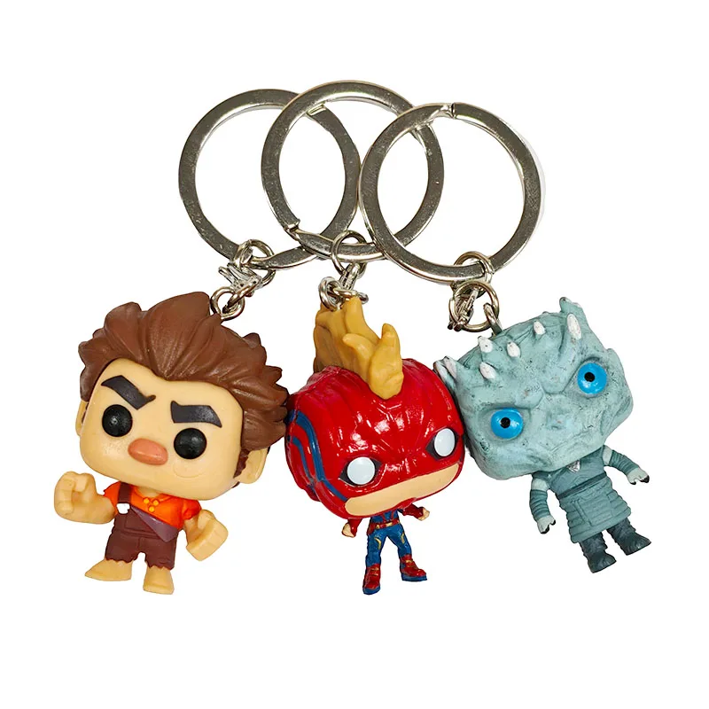 

Classic cartoon animated movie mini cute keychain collection gift pendant elastigirl mysterio davos maui captain marvel