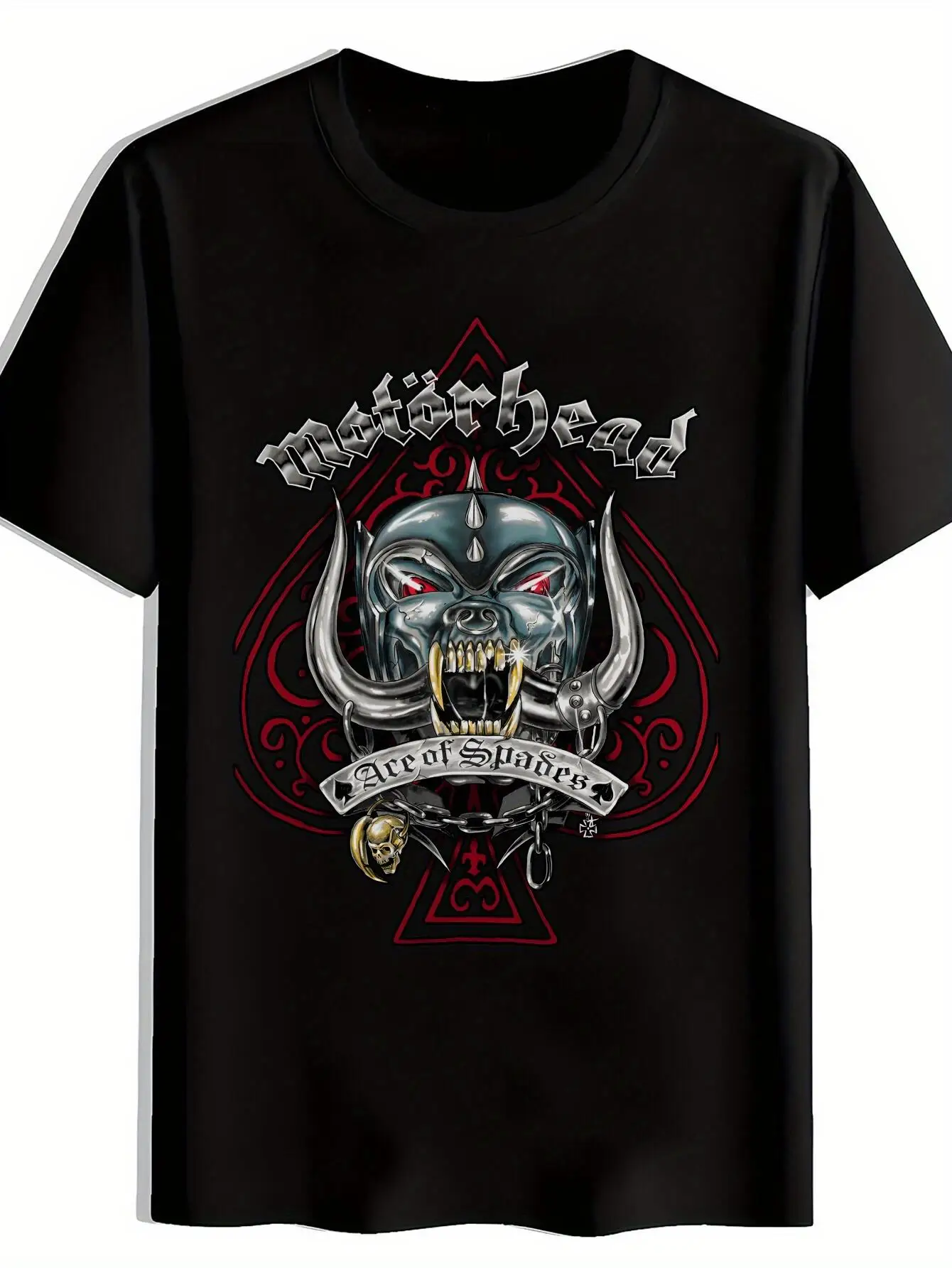 

Vintage Rock Band Bold Skull & Guitar Graphic T-Shirt 100% Cotton O-Neck Short Sleeve Summer Casual Mens T-shirt Streetwear