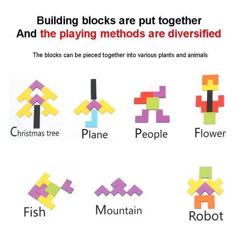 Puzzle giocattolo quadrato logico pensante per bambini 1 set Puzzle in legno Gioco divertente per l'educazione precoce del bambino