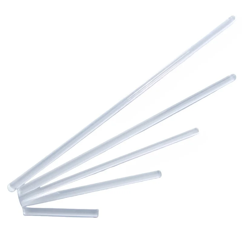 Massiver dicker Rührstab aus Glas mit rundem Kopf