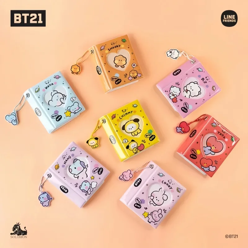 Anime Accessories BT21 Mini Album Card Storage Booklet Korean Anime BTS Cooky Shooky 3-inch Card Book Fans Collect