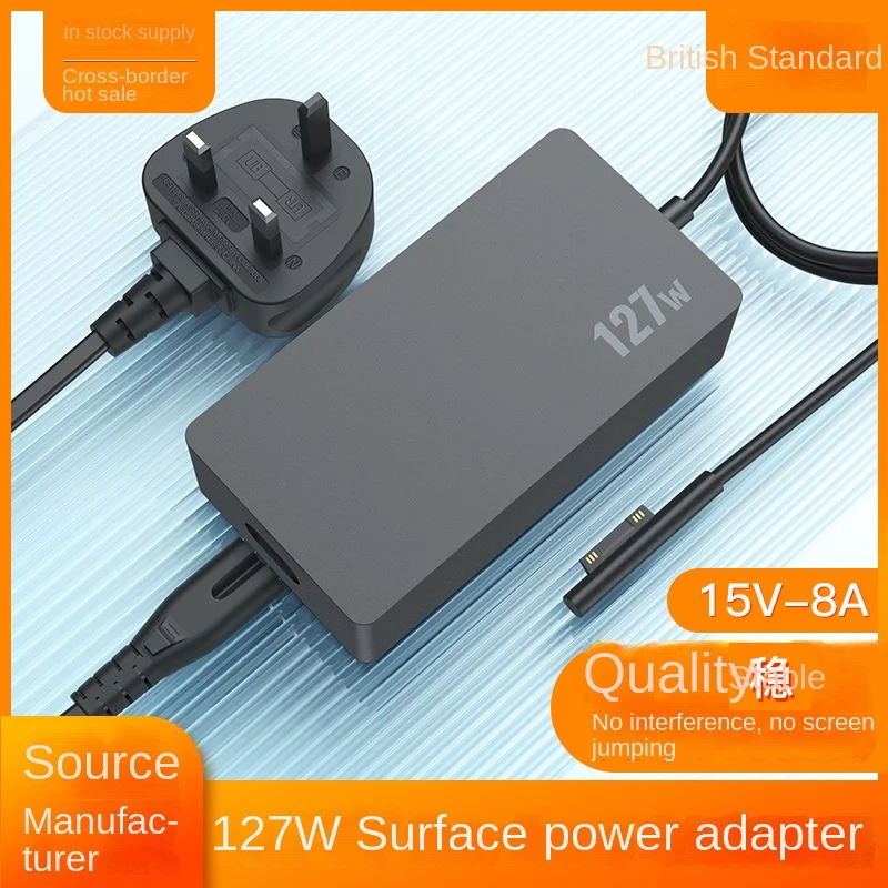 

127W 15V 8A Charger For Microsoft Surface Laptop Surface Book 3 2 Surface Go Surface Pro 6 7 Model 1932 with 5V 1.5A USB