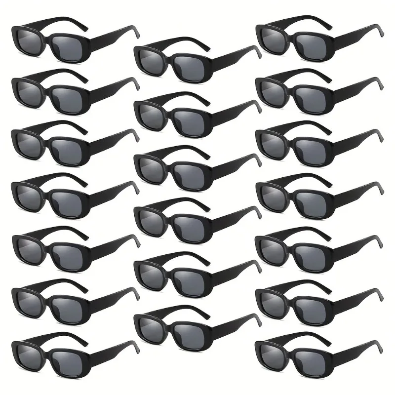 20 Paar Retro-Brillen im 90er-Jahre-Stil, Retro-Schwarz, rechteckige Brille, Damen-Partyzubehör, Hochzeit, Geburtstag und Tanz, exklusiv – Detail 2