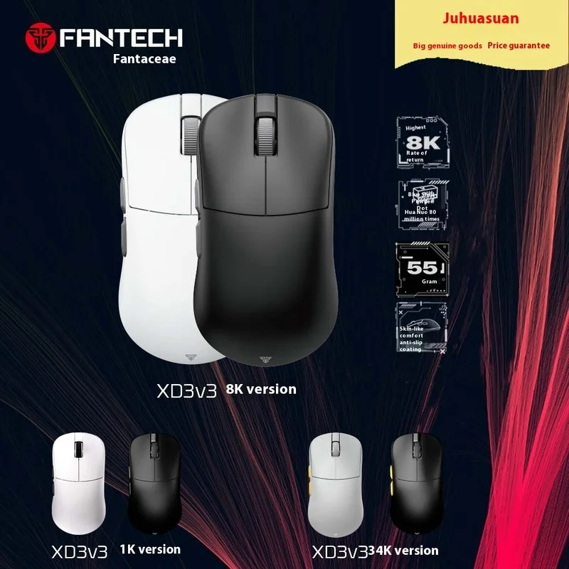 

Fantech Wireless Tri-Mode E-Sports Game Mouse Paw3395 Customized Convenient Lightweight Low Latency Gamer Gift