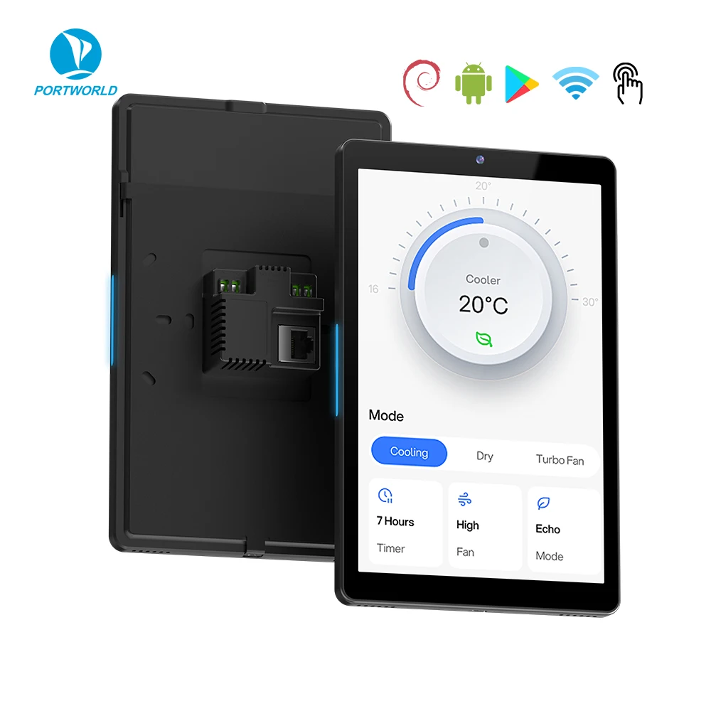 YC-SM08P 8 Inch RK3576 Android 14 Smart Home Hub POE RS485 WiFi BLE5.4  IPS Central Control Touch Panel Wall Tablet