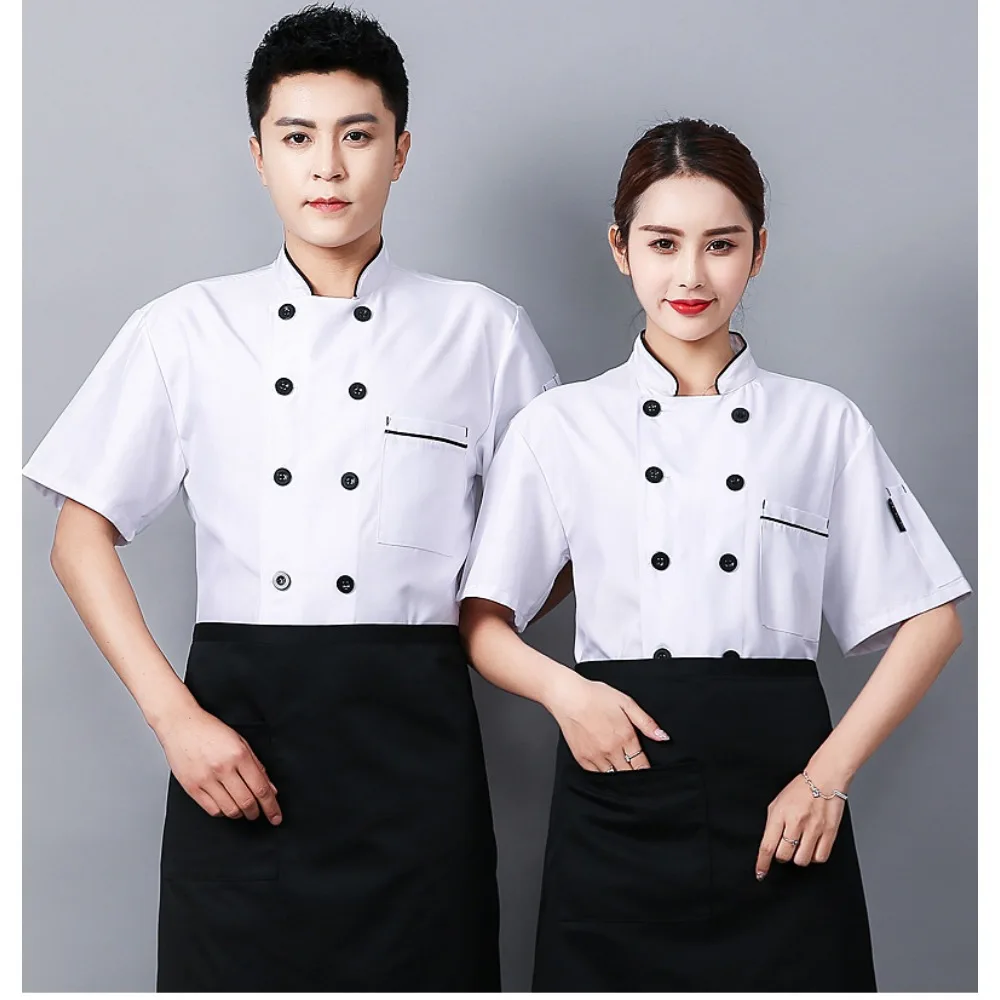 Breathable Short Sleeve Chef Uniform for Men, Lightweight Kitchen Workwear for Hot Weather