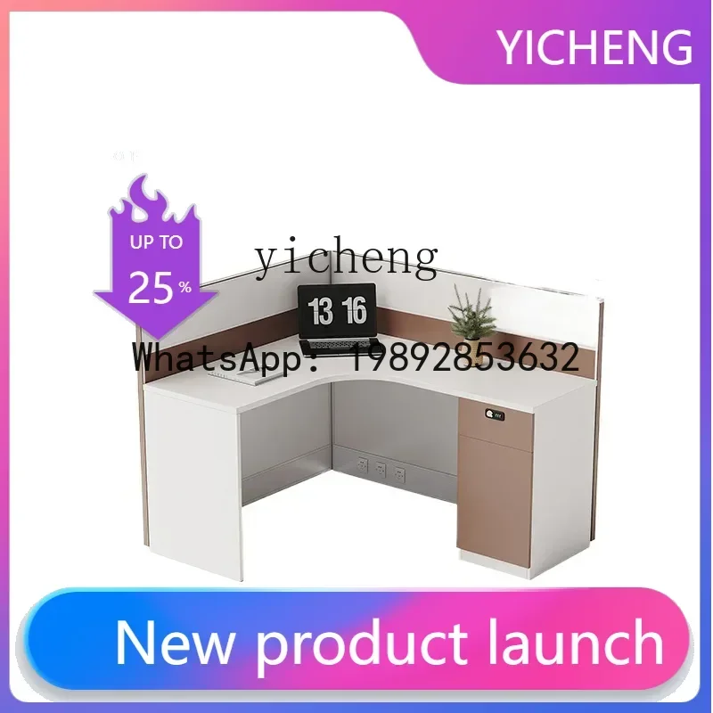 

Staff Desk Staff Customer Service Telephone Screen Office Desk and Chair Combination Simple Modern