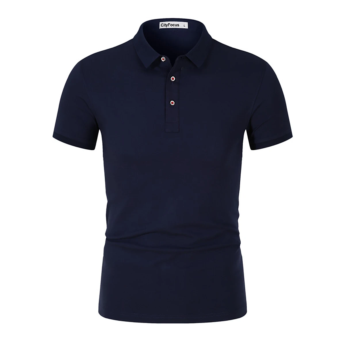 Men's POLO Shirt Solid Color Lapel Short Sleeved Bottom Slit Team Outfit Available in Blue Green Other Colors