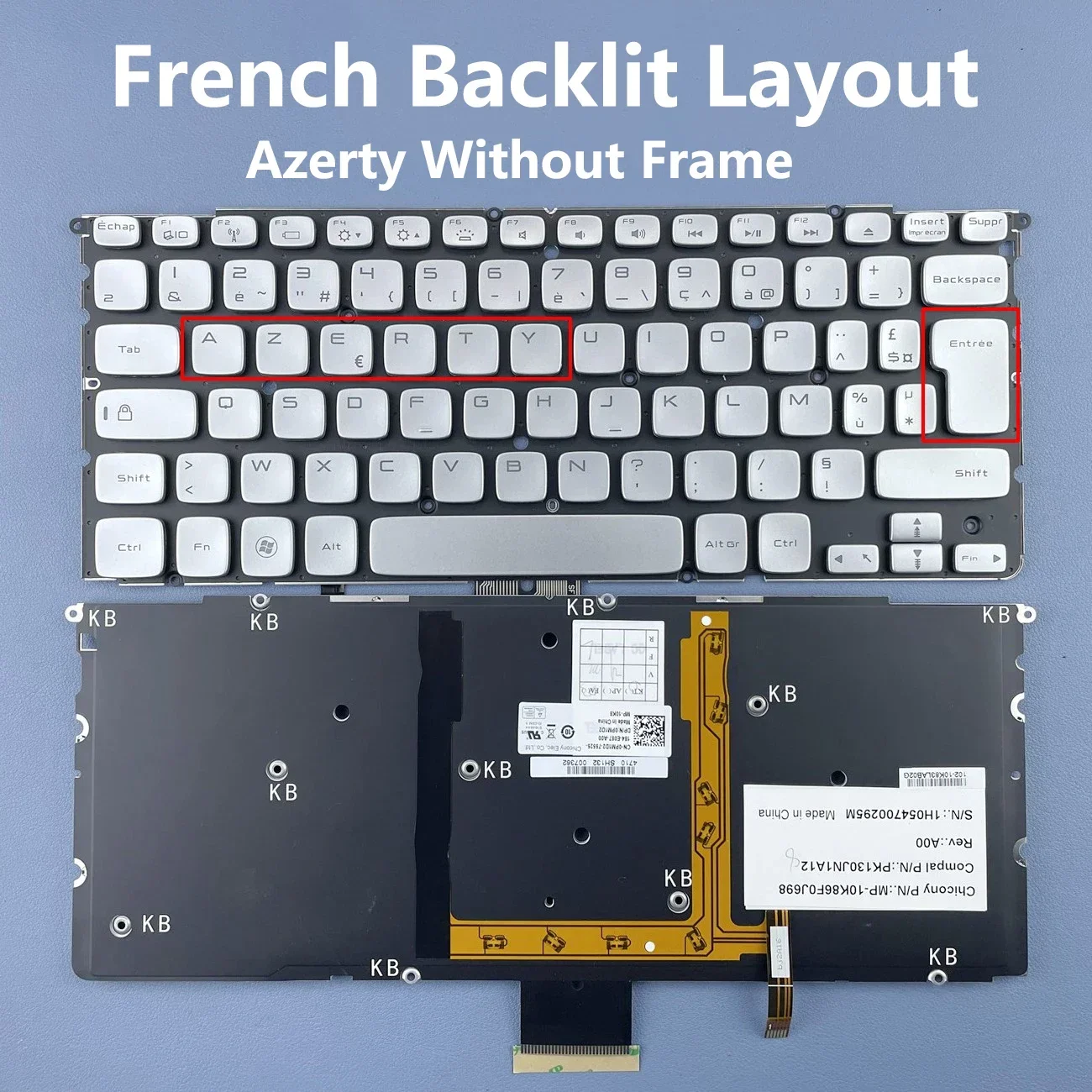 French Backlit Laptop Keyboard For DELL XPS 14Z 15Z L412 L512Z L511Z P42G Series MP-10K86F0J698