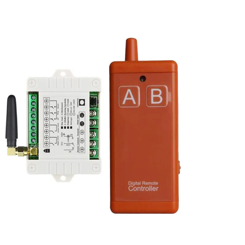 433MHz AC 110V 220V 2CH rf Remote Control Switch Wireless Relay Receiver Controller usb Rechargeable for Garage\ Door\LED\Bulb
