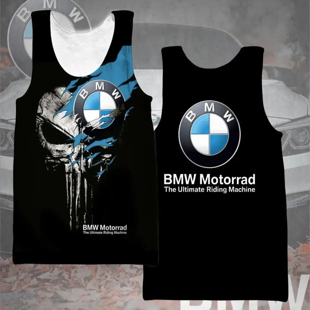 

2025 Style Motorcycle Vest Riding Comfortable Lightweight Sport Tank Top Fashionable BMW Logo 3D Printed Round Neck Vest T-shirt