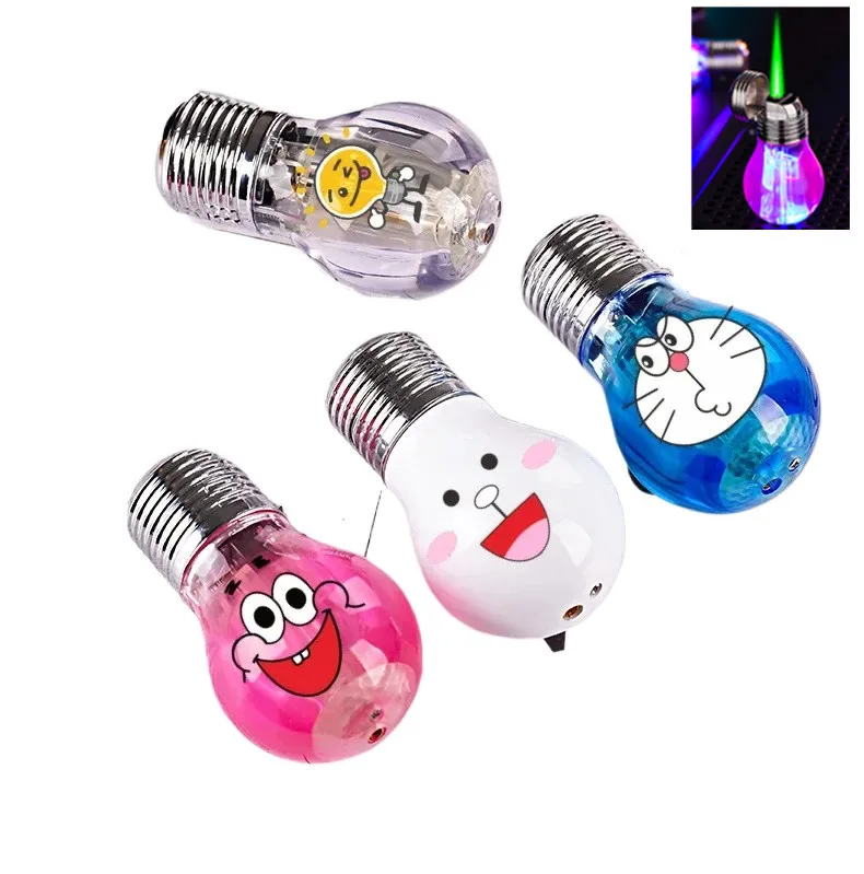 

New Green Flame Transparent Body Electric Butane Gas Lighter with Colorful Lights Windproof Jet Torch Lighter Cool Lighter Gift