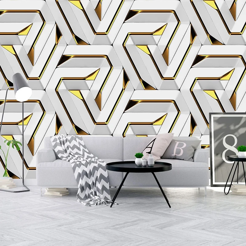 

Custom Mural Wallpaper 3D Stereo Geometric Wall Papers Living Room Bedroom Abstract Art Home Decor Papel De Parede Fresco