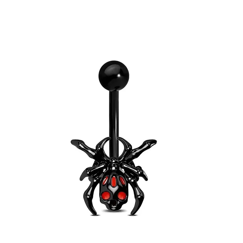 Halloween Belly Button Rings Spider Lip Rings Gothic Cartilage Earrings Surgical Steel Belly Piercing Jewelry Septum Piercing
