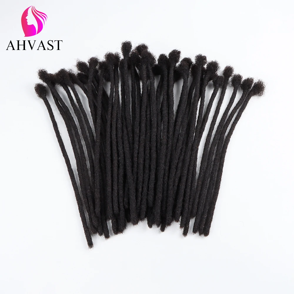 AHVAST-extensiones de cabello humano de Color Natural para mujer, extensiones de rastas suaves hechas a mano 100%, se pueden teñir y decolorar