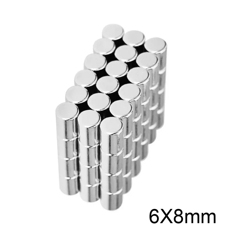 6x8mm Thinck Ímãs poderosos 6mm x 8mm Pequenos ímãs redondos 6x8 para geladeiras domésticas, escritórios DIY 6*8