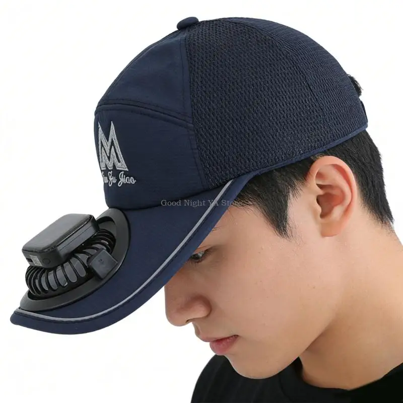 3 Speed Wind Solar Power Fan Hat Baseball Sun Hat for Outdoor and Daily Commute