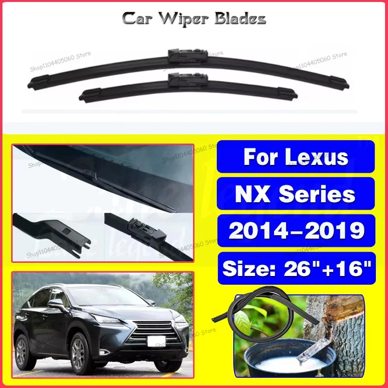 

Windscreen Wiper Blades for Lexus NX 200 NX200 NX200t NX300h 2014 2015 2016 2017 2018 2019 Windshield Front Window 26"16"