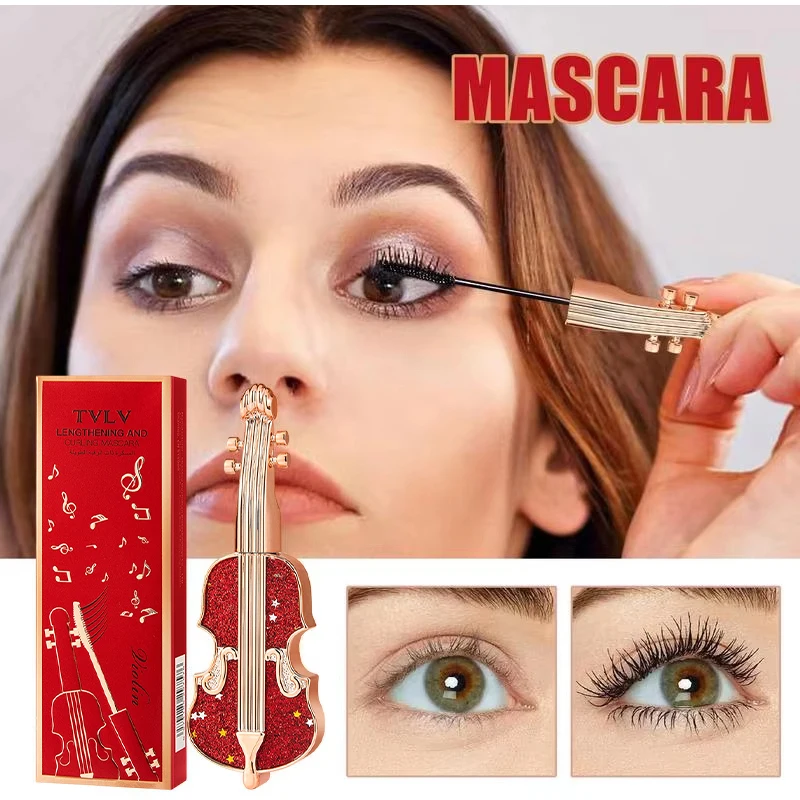 Violin Mascara Long-lasting Makeup Long Curling Shaping Mascara Natural Black Waterproof Sweat-proof Thick Lengthening Mascara