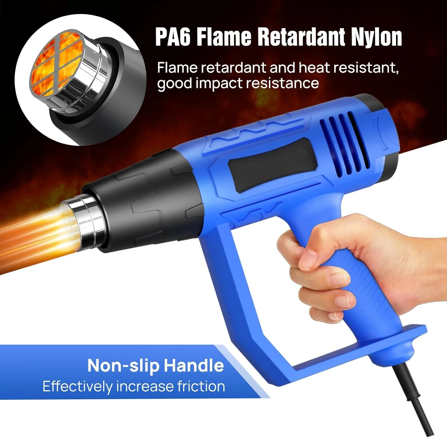 BRIEFNESS Kit Pistola Termica Elettrica 2 modalità di temperatura (300/600 ° C) Tubi per