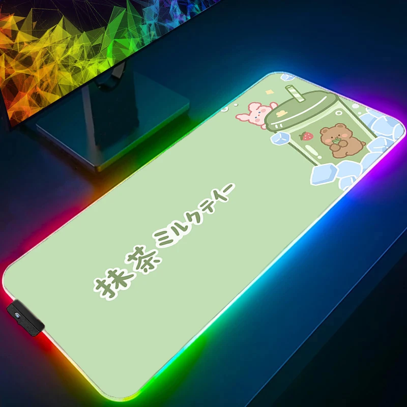 

Коврик для мыши Аниме Игровые аксессуары Varmilo Коврик для клавиатуры Светодиодный настольный коврик Gabinete Gamer Ковер RGB Milktea Коврик для мыши Милый коврик для мыши