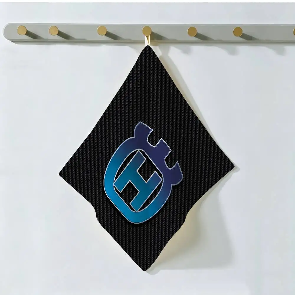 H-Husqvarnas logo Household Hanging Towel, Polyester Cotton Hand Wiping Towel, Sturdy for Bathroom Bedroom - view 5
