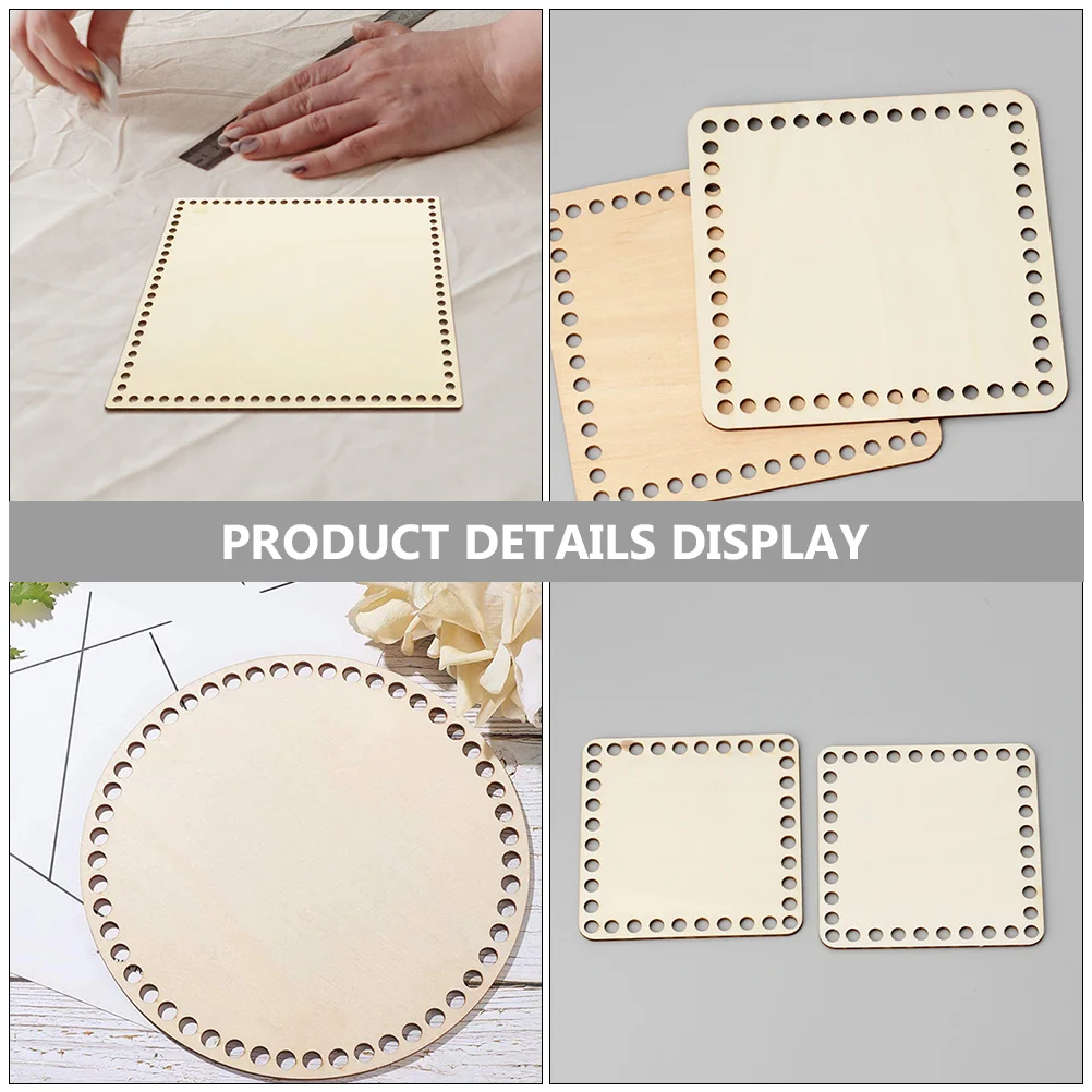 4 Pcs Cross Stitch Fixed Frame DIY Crochet Basket Bag Decoration Bottom Shaping Pad Various Base for Wood Bases