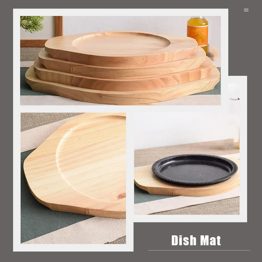 1Pcs Solid Wood Heat Insulation Board Thickened Non-Slip Pot Mat Tableware Placemat Protective Coaster for Home Dining Kitchen