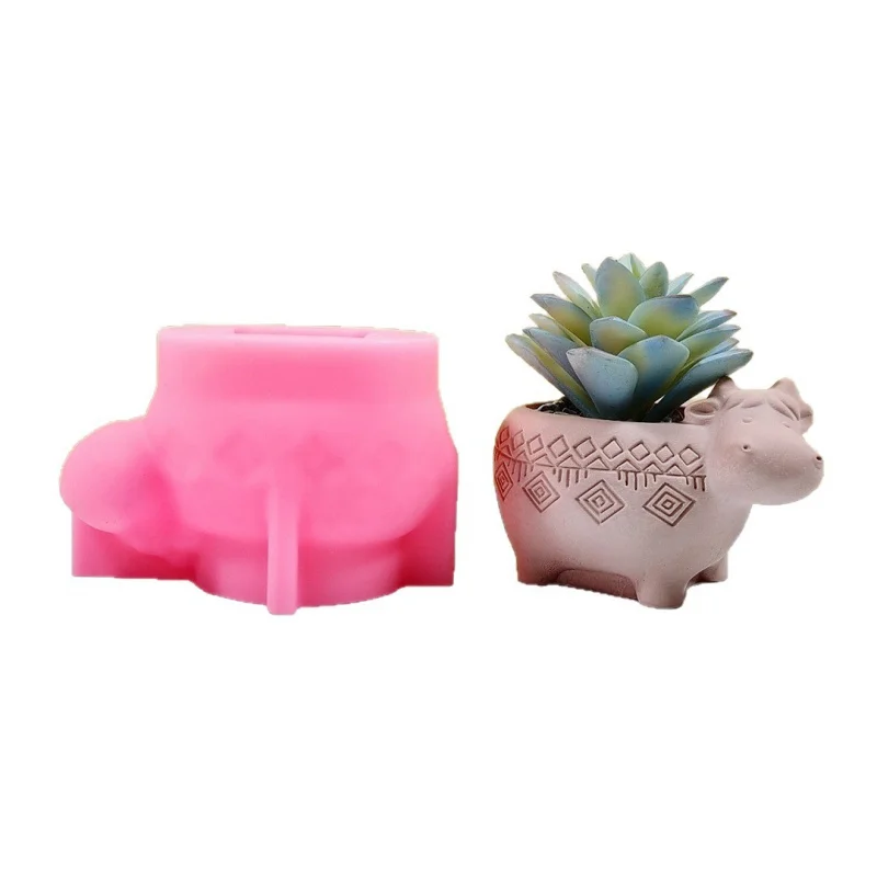 

Calf Succulent Planter Silicone Mold for Plaster DIY, Creative Home Decor, 3D Animal Pot
