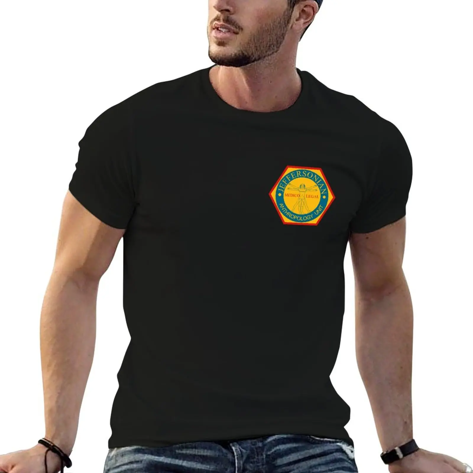 Jeffersonian Logo T-Shirt Breathable Basic Cotton T-Shirt